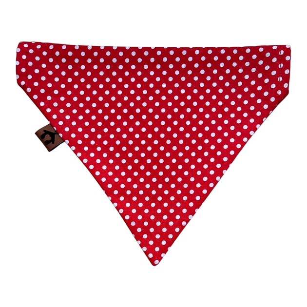 ubranka dla zwierząt Bandana dla psa czerwona białe kropki