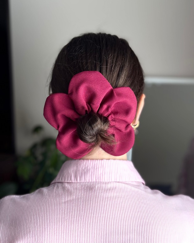 gumki do włosów Flower Scrunchie Bordowa