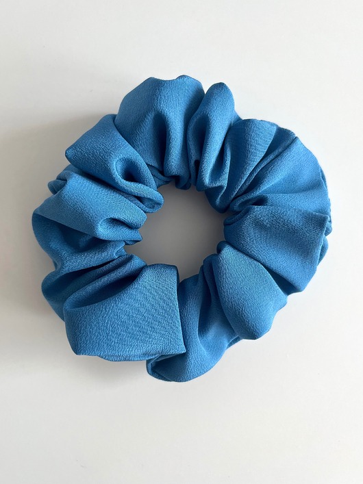 gumki do włosów Niebieska jedwabna gumka do włosów Blue Silk - średnica 12 cm