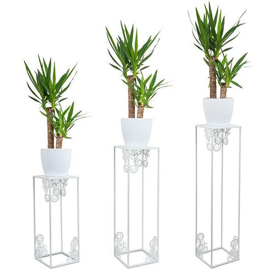 Kwietnik Nowoczesny 80 cm biały MIA home