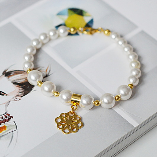 Perły kryształ swarovski z rozetą Laoni