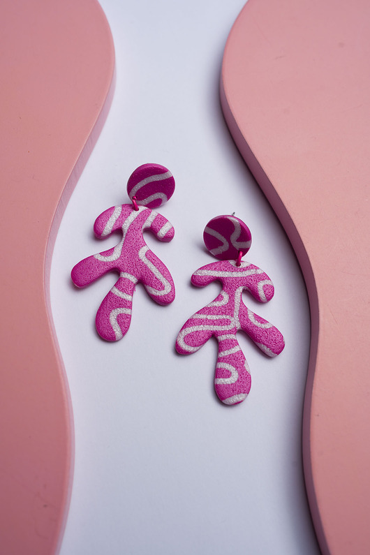 kolczyki z masy plastycznej Wiszące kolczyki Henri Matisse