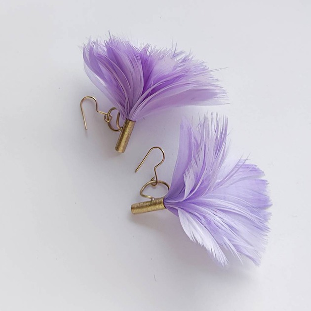 kolczyki z piórami PIÓRKO kolczyki