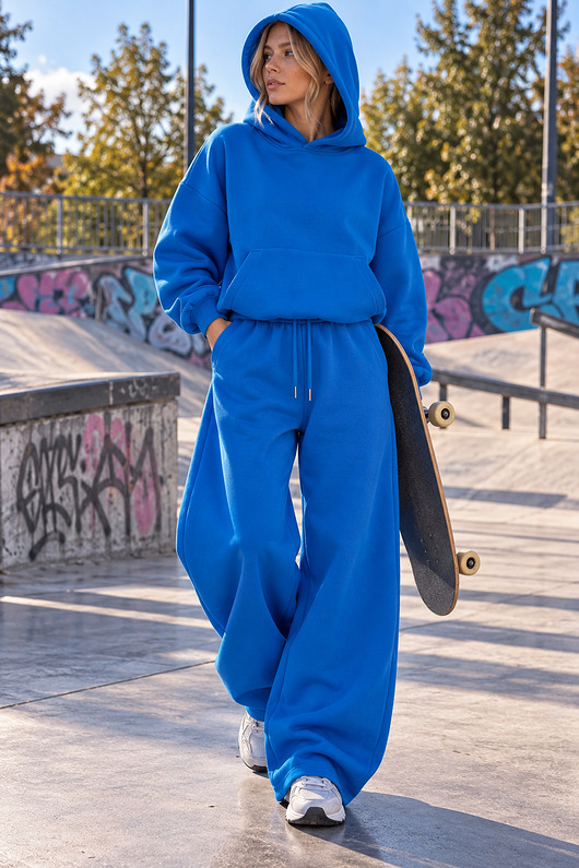 komplety damskie Zestaw - Dres Boxy&Baggy Niebieski