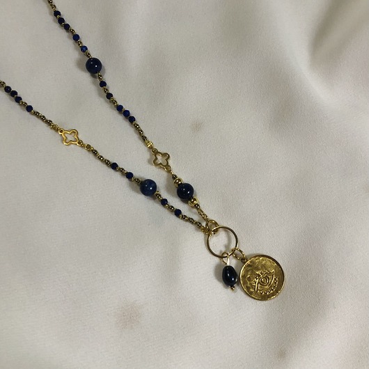 korale Naszyjnik lapis lazuli z zawieszką Eye