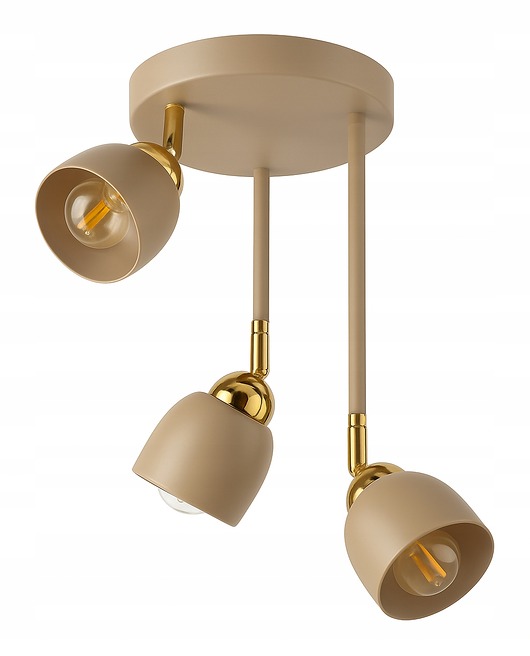 plafony Lampa Sufitowa Regulowana Kaszmir Złoto Żyrandol Nowoczesny Agata Led 3Xe27