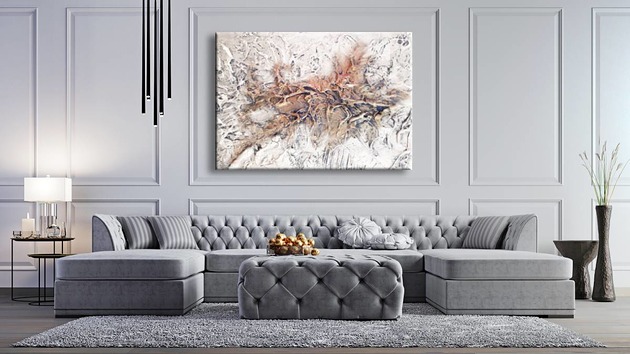 VELVET WHITE - Wielkoformatowy obraz art&texture art and texture