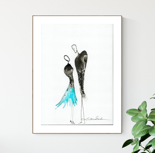 grafika A4 wykonana ręcznie, abstrakcja, Krystyna Siwek Art