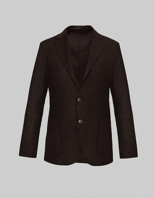marynarki męskie Marynarka almenno z wełną brąz slim fit