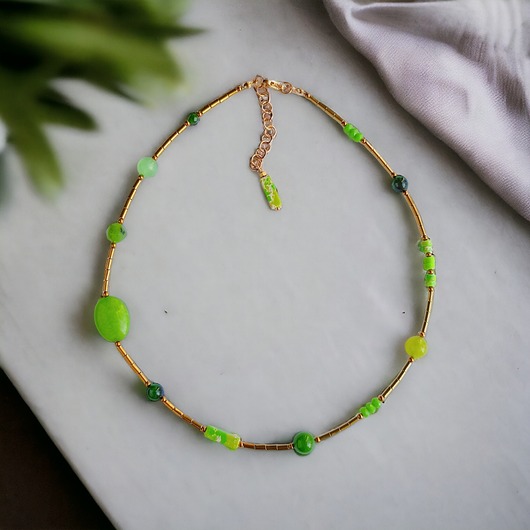 chokery Naszyjnik GREEN : choker :: summer collection - ZIELONY NASZYJNIK