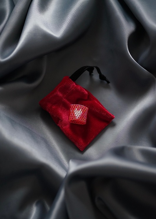 pierścionki - różne Pierścionek LOVE różowy, pleciony
