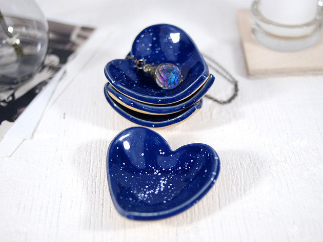 przechowywanie - różne Ceramiczna miseczka na biżuterię - niebo