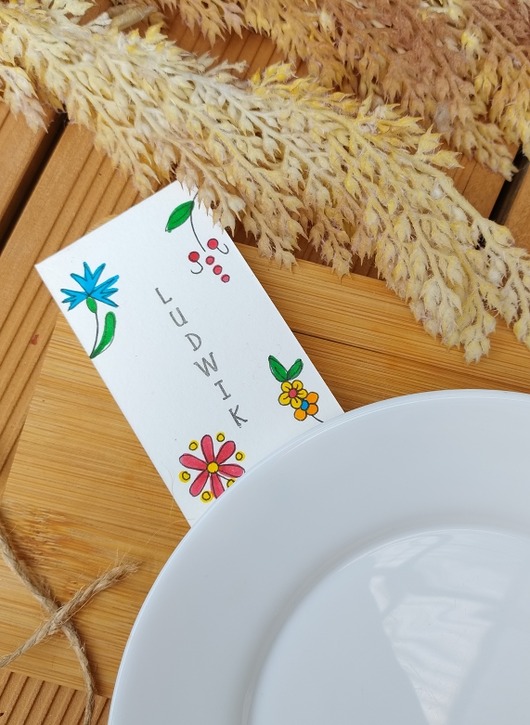 dodatki ślubne Winietki na wesele, kociewskie, ręcznie malowane