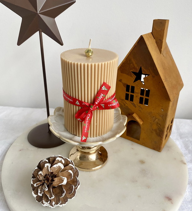 świeczniki i świece Świeca sojowa dekoracyjna walec "Linea" 84x70mm