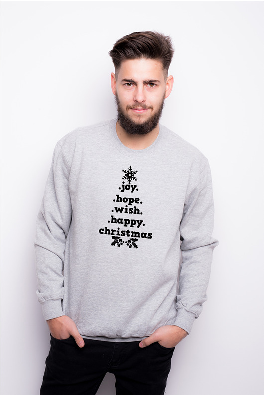 Bluza męska szara z nadrukiem - choinka AllbagAllprints