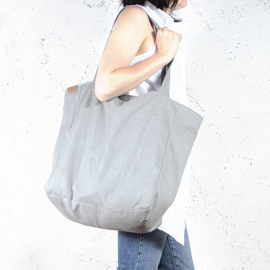 Lazy bag torba jasnoszara na zamek / vegan / eco hairoo