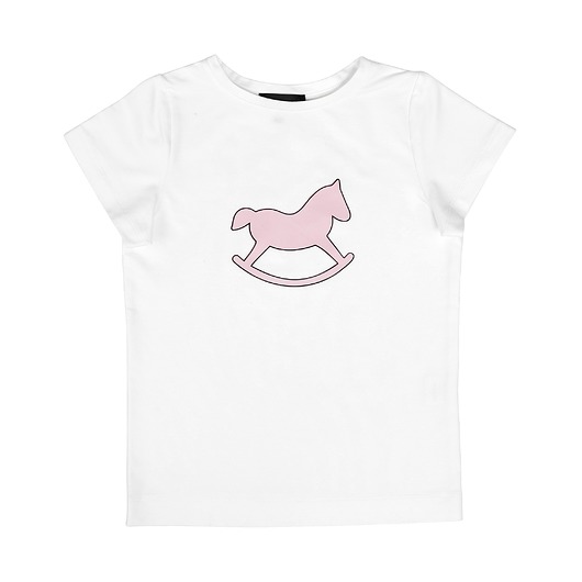 t-shirty dla dziewczynki T-shirt dziecięcy Ecru Premium Duze Logo pudrowe