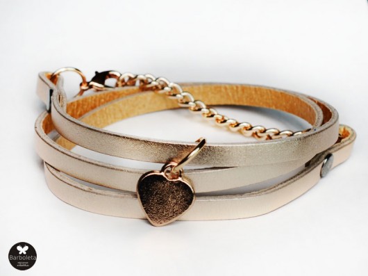 gold slim & heart barboleta