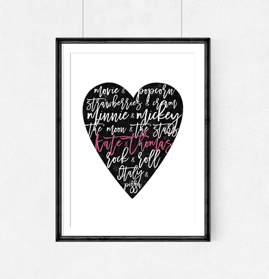 Spersonali. Plakat pary/imiona/ślub/-A3 wejustlikeprints