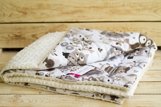 Mięciutki kocyk w sowy. Minky and Cotton