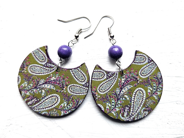 kolczyki drewniane Leśna rusałka