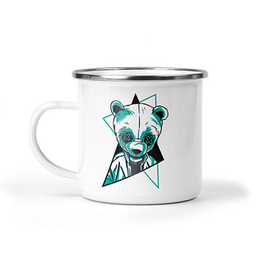 kubki Kubek metalowy neon panda