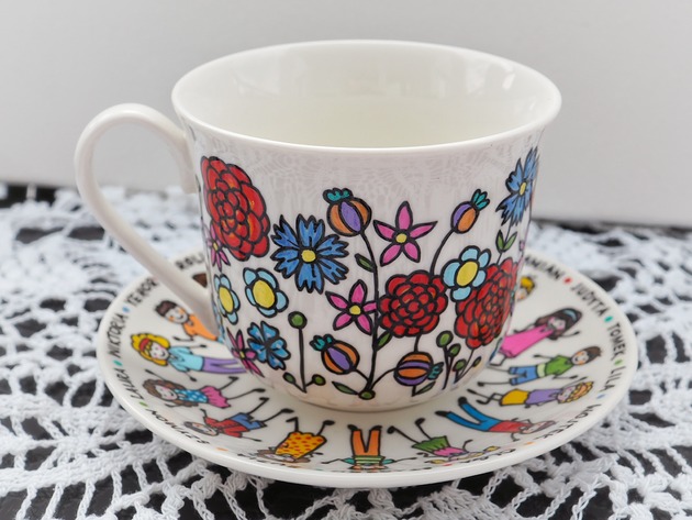 filiżanki Filiżanka dla nauczyciela KWIATY