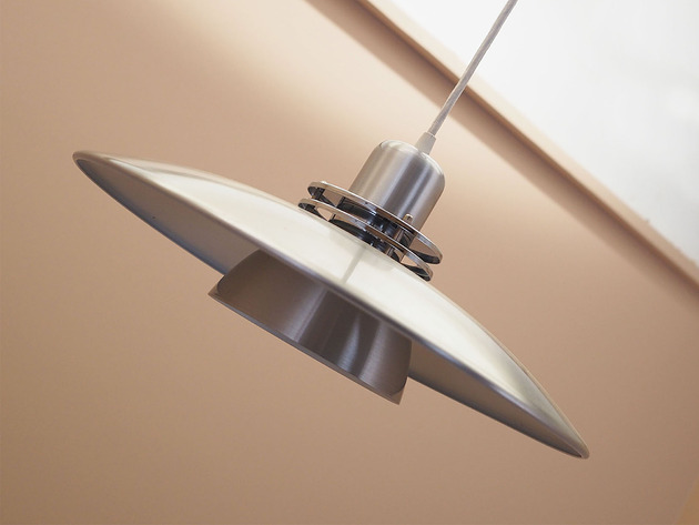 lampy wiszące Duńska lampa wisząca, metalowa, lata 70.