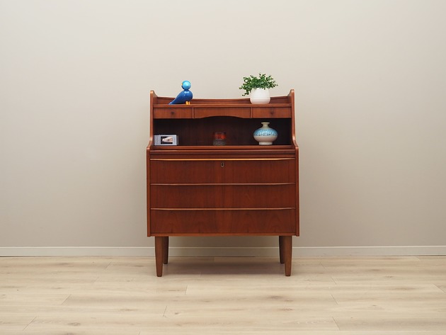 biurka Sekretarzyk tekowy, duński design, lata 70, produkcja: Dania