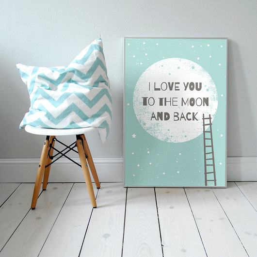 I love you the moon and back | plakat B2 milostudio