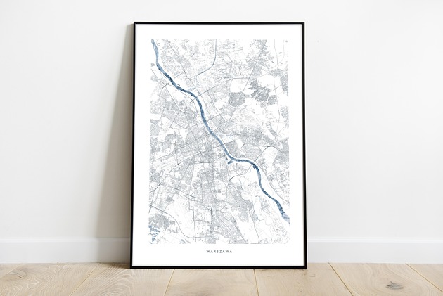 Plakat Warszawa maps by P