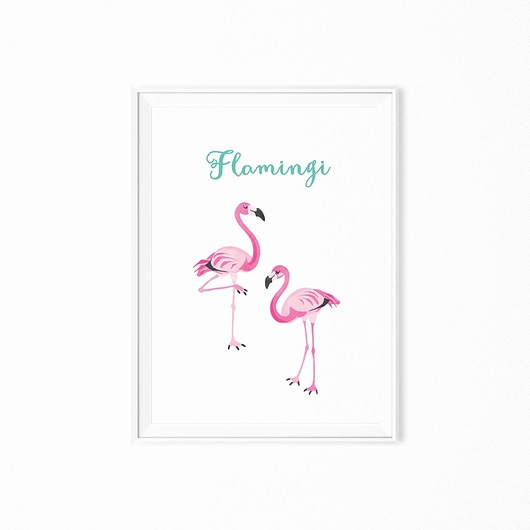 Plakat skandynawski Flamingi myscandi