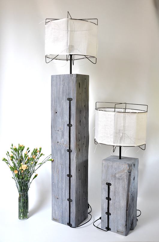 lampy podłogowe Lampa z 90-letniej belki - duża