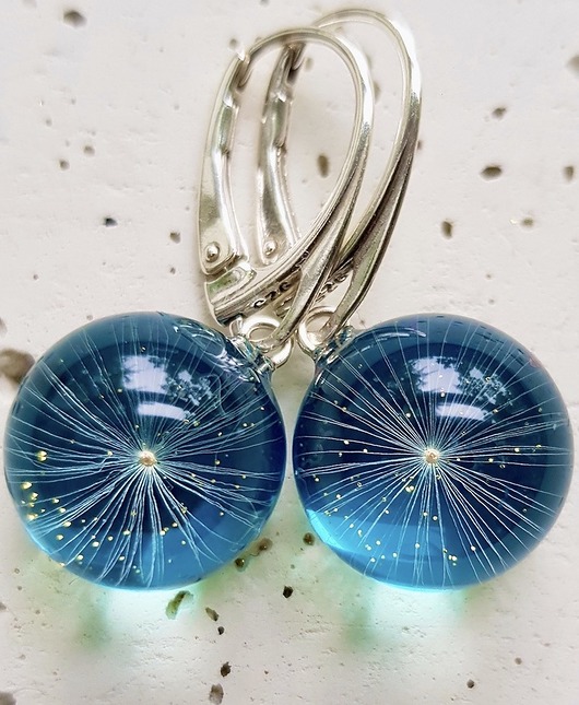 Kolczyki srebrne z nasionami dmuchawca Grol Jewellery