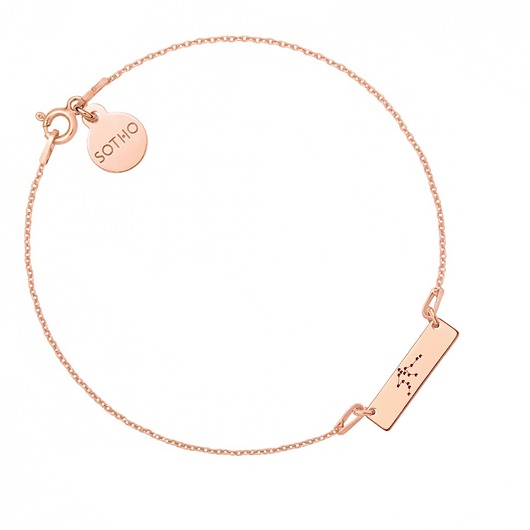 srebrne naszyjniki Bransoletka z konstelacją Wodnika z różowego złota