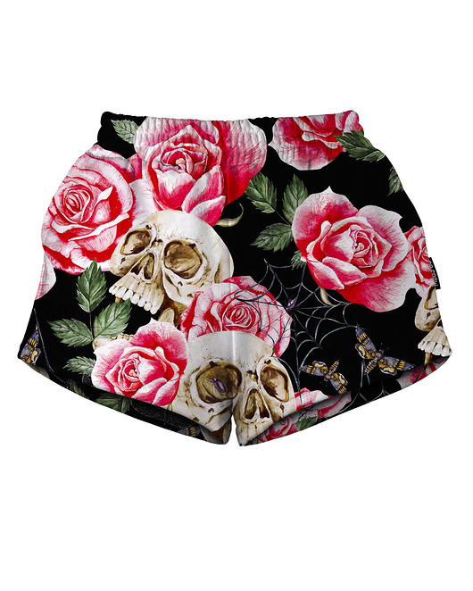 szorty damskie Shorty Spodenki Damskie DR.CROW Skull Roses