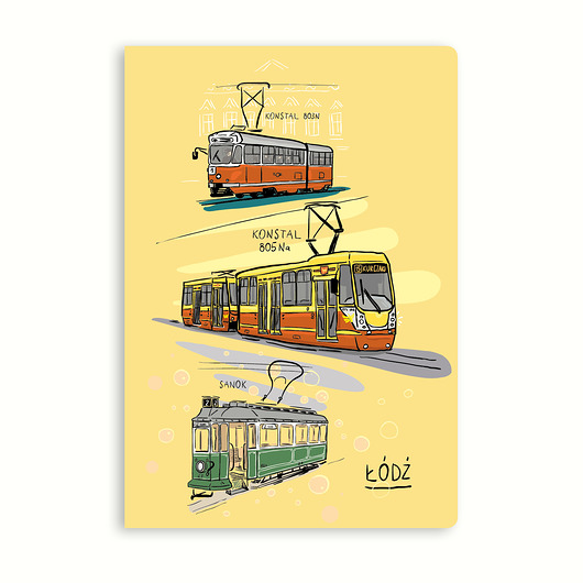notatniki i albumy Zeszyt A5 Łódź Tramwaje