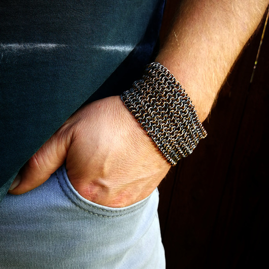 Bivo - Bransoletka szeroka chainmaille Szkatulka Ami