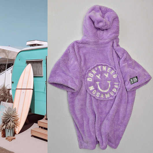 bluza z kapturem damska Poncho Biggy Smile Lilac