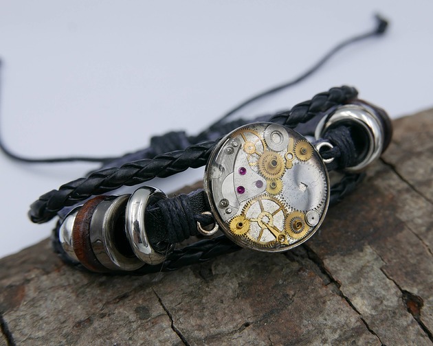bransoletki skórzane Mechaniczna bransoletka unisex 199