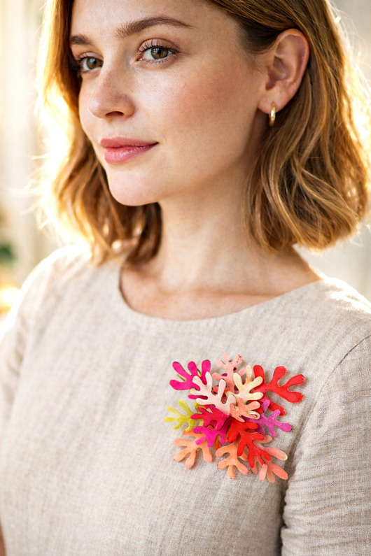 broszki Broszka kształty  magenta