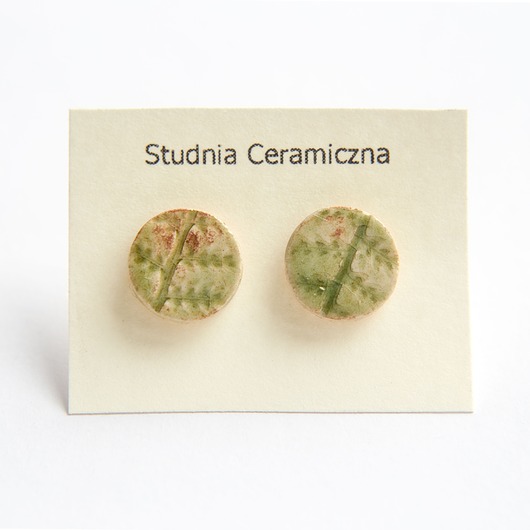 kolczyki ceramiczne Kolczyki ceramiczne paproć