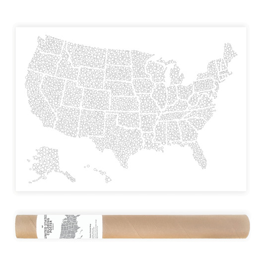 plakaty Plakat do Kolorowania Mapa USA Kropki 50x70cm