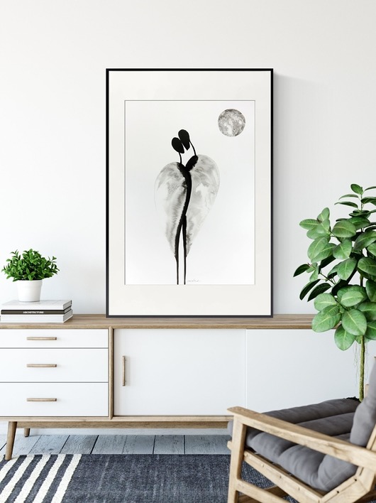 grafika 50X70 cm wykonana ręcznie MiniMalArt