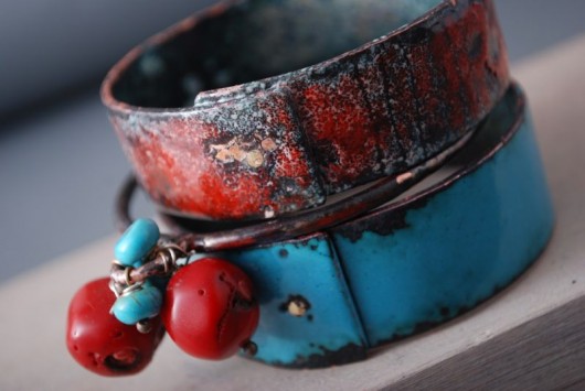 RED & SAPHIRE - emaliowane bransolety  Dorota Oyrzanowska