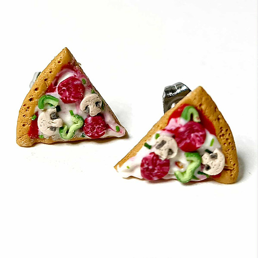 kolczyki z masy plastycznej Kolczyki Pizza