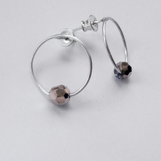 kolczyki z kamieniami Kolczyki OKRĄG