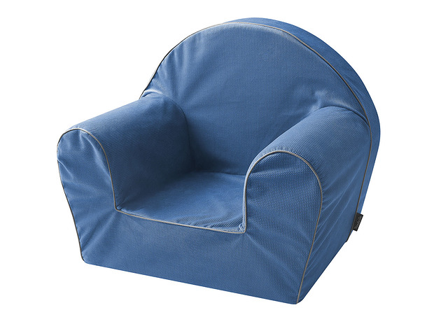 Piankowy fotelik w tkaninie minky - denim Nordville