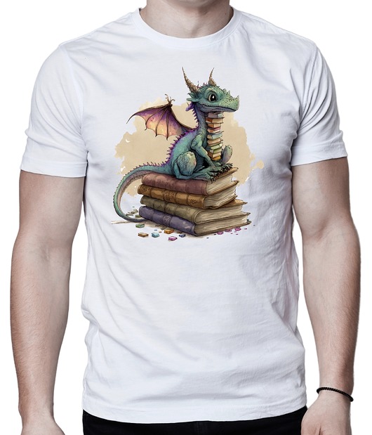 t-shirty męskie Koszulka smok książki fantasy