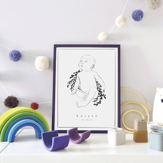 obrazy i plakaty do pokoju dziecięcego Metryczka personalizowana